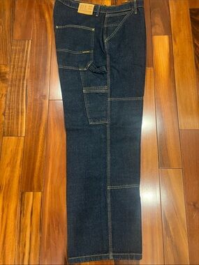 Vintage Ralph Lauren Double RL Dark Indigo Carpenter Straight Jeans 36/32